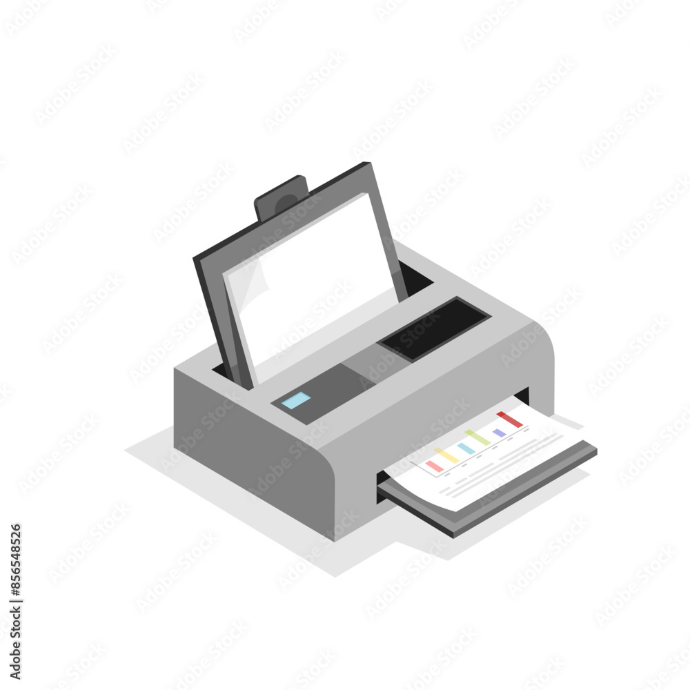 Printer that can print in color and black and white icons vector. Printer that can print in color and black and white icons vector.