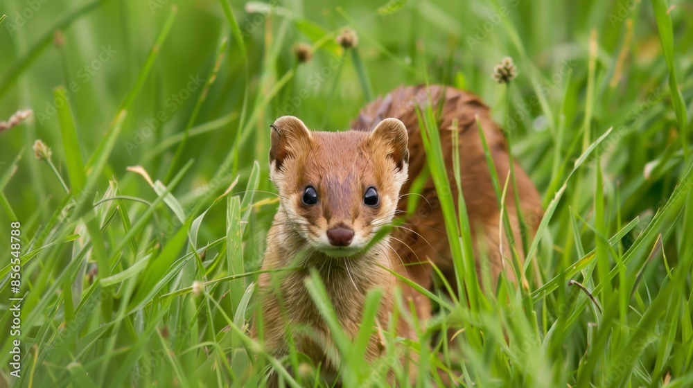 Agile Weasels on the Prowl: Hunting in Lush Tall Grasslands - Wildlife Photography Capturing Nimble Hunters in Action Agile Weasels on the Prowl: Hunting in Lush Tall Grasslands - Wildlife Photography Capturing Nimble Hunters in Action