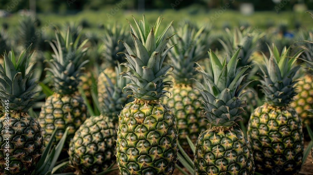 pineapple plantation with many pineapples pineapple plantation with many pineapples