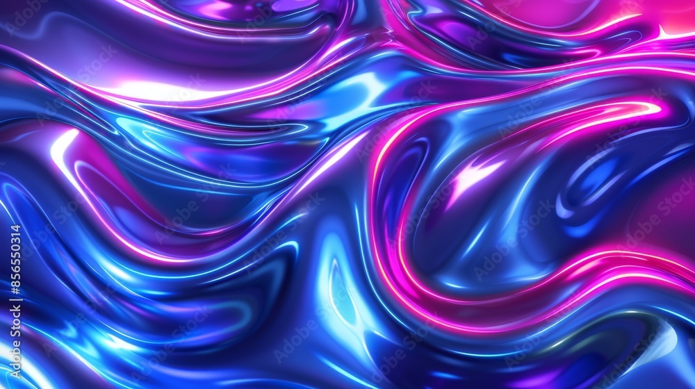 Electric Neon Liquid Metal Waves with Retro Halftone Effect - Dynamic Abstract Background Electric Neon Liquid Metal Waves with Retro Halftone Effect - Dynamic Abstract Background