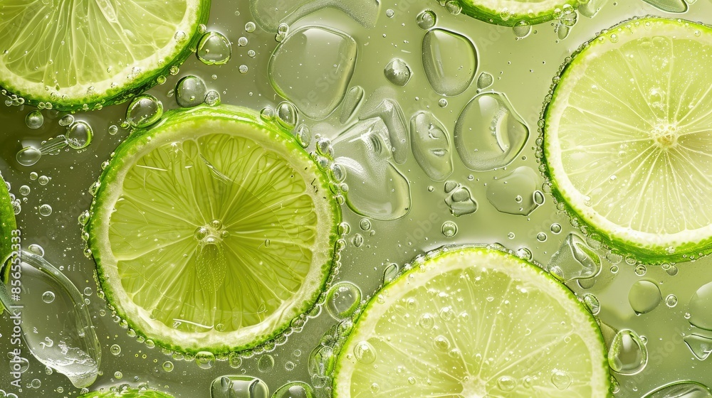green lemon and water, with a light green green lemon and water, with a light green