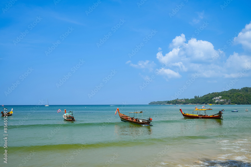 Beautiful beach with clear blue sky at phuket Thailand. Beautiful beach with clear blue sky at phuket Thailand.