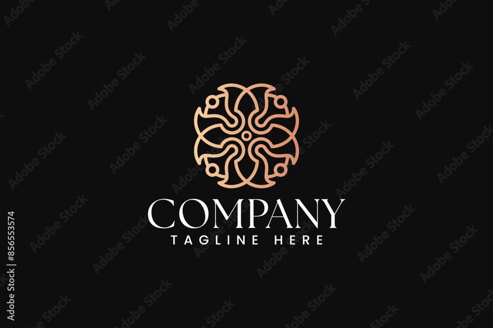 ornament with beauty lily flower and leaf logo design for fashion ornate boutique cosmetic business ornament with beauty lily flower and leaf logo design for fashion ornate boutique cosmetic business