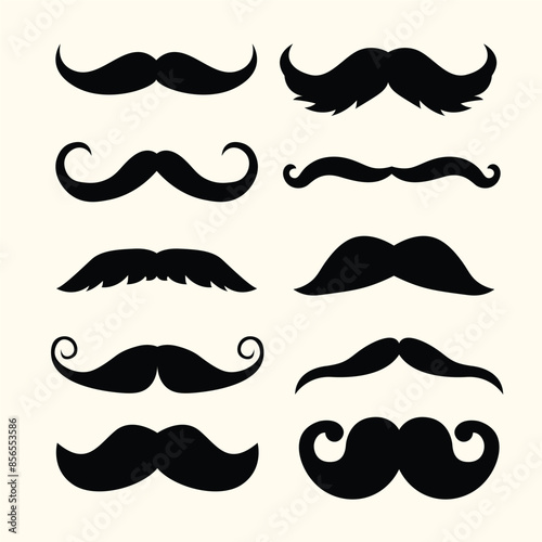 Man Moustache Silhouette Vector Illustration