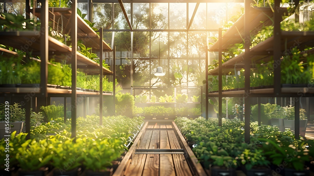 Seedlings with rows of tarragon growing picture