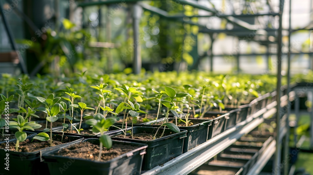 Seedlings of lobelia flowers growing in plastic Seedlings of lobelia flowers growing in plastic