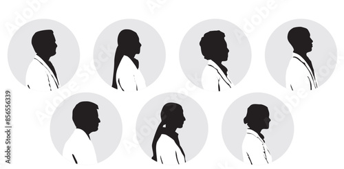 business profile side face silhouette avatar