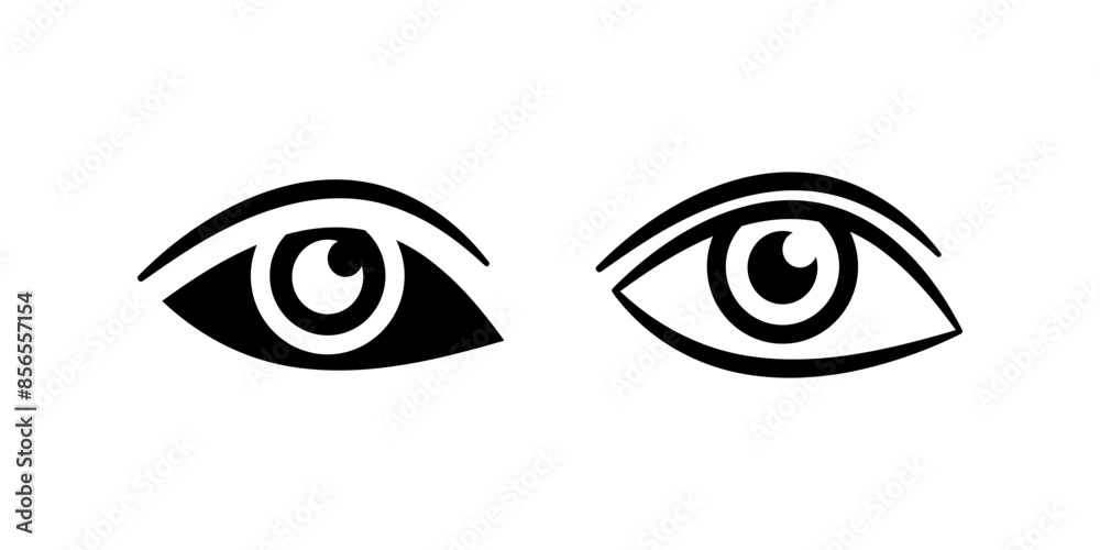 Eye icon set. flat illustration of vector icon on white background Eye icon set. flat illustration of vector icon on white background