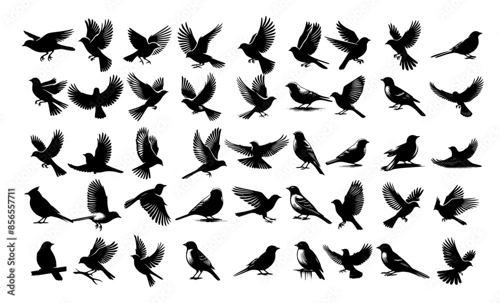 Black bird silhouettes, vector of a pigeon silhouette, set of flying dove silhouettes. Black bird silhouettes, vector of a pigeon silhouette, set of flying dove silhouettes.