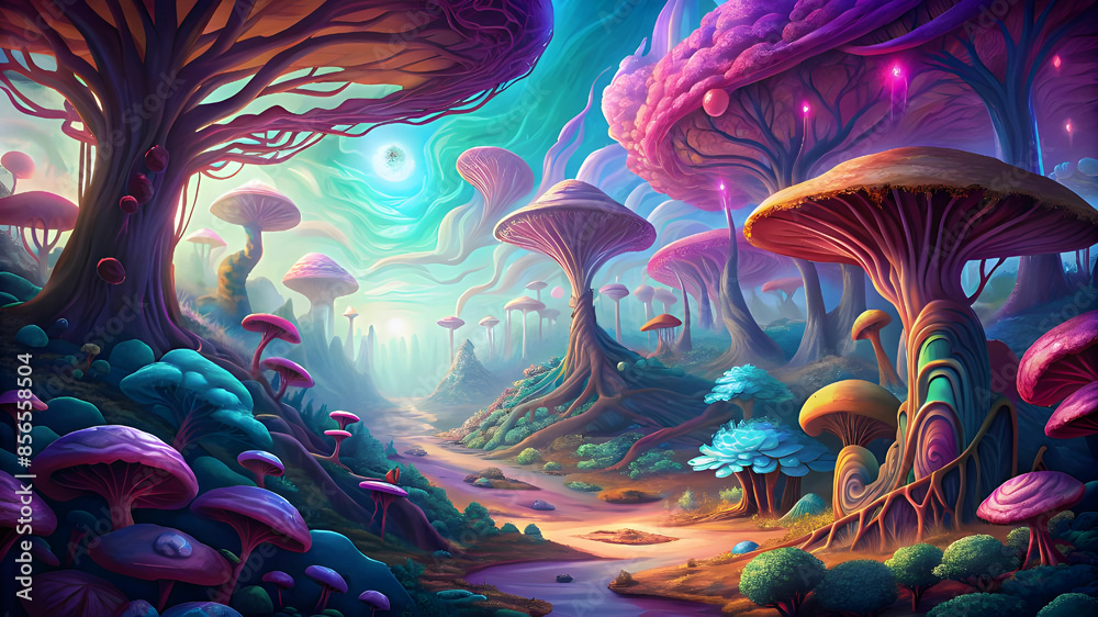 psychedelic, magical forest psychedelic, magical forest