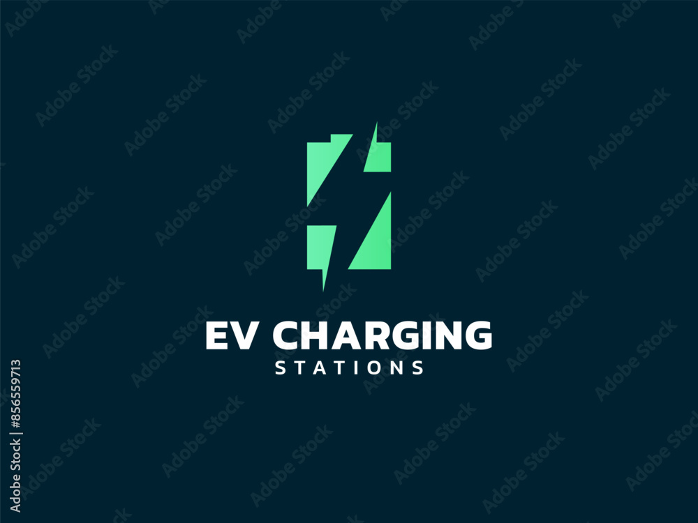 Electric vehicle charging with Lightning Bolt Symbol overlapping in Battery Shapes logo vector design concept. EV charging logotype symbol for Electric Car, EV station, ui, business, infographic, web. Electric vehicle charging with Lightning Bolt Symbol overlapping in Battery Shapes logo vector design concept. EV charging logotype symbol for Electric Car, EV station, ui, business, infographic, web.