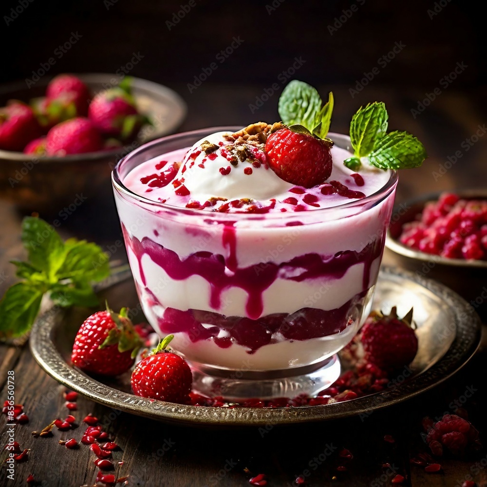 Strawberry flavour falooda Strawberry flavour falooda