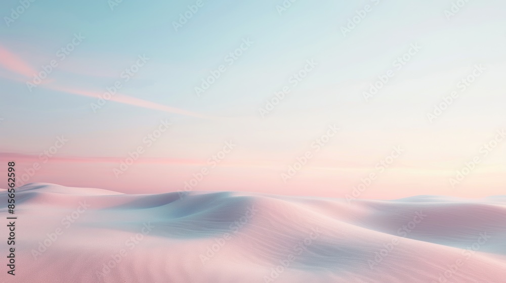 A serene and dreamy pastel-colored desert landscape with smooth sand dunes under a soft morning or evening sky. A serene and dreamy pastel-colored desert landscape with smooth sand dunes under a soft morning or evening sky.