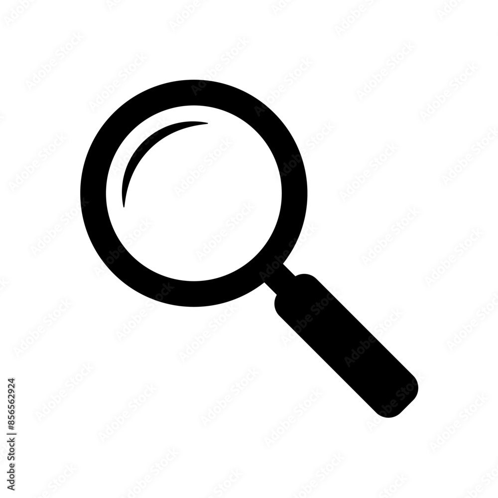 Magnifying glass icon, magnifier or loupe sign. Search icon. Magnifying glass icon, magnifier or loupe sign. Search icon.
