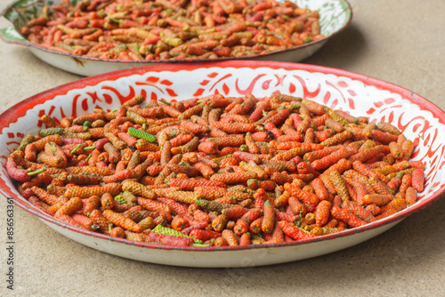 Sun dried the indian long pepper in Thailand style