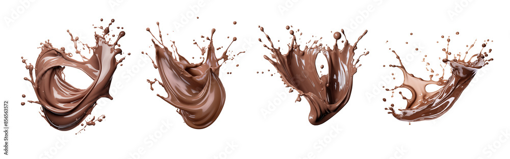 © vectornation - Chocolate splash set isolated on transparent background © vectornation - Chocolate splash set isolated on transparent background