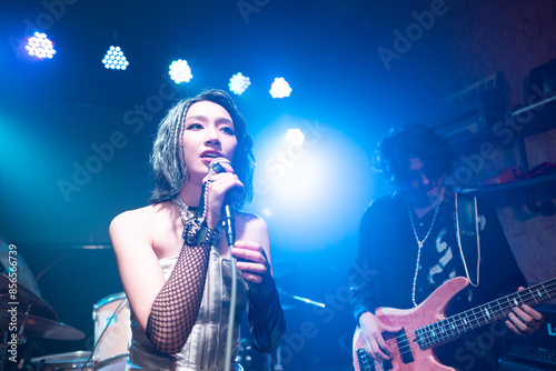 Young bands perform on stage