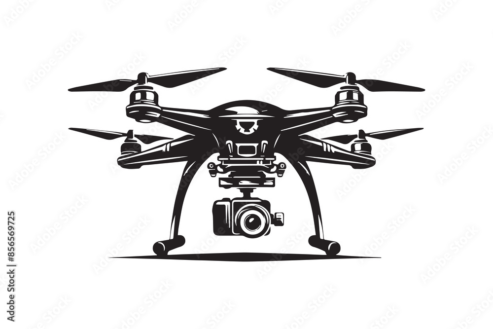 Fototapeta premium Drone Camera Icon vector silhouette Illustration artwork 