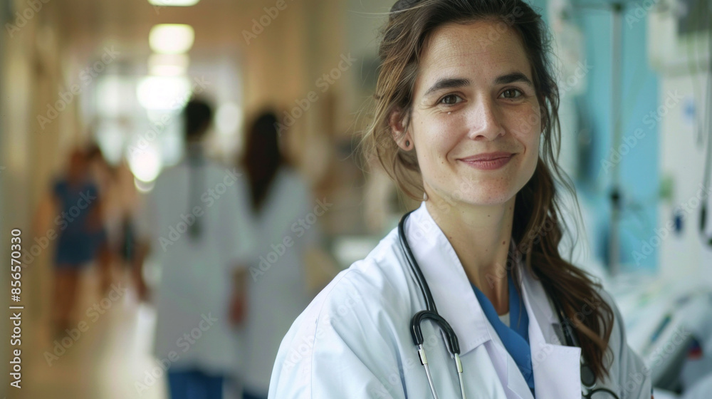 portrait cheerful of doctor in the hospital to convey their spirit of work portrait cheerful of doctor in the hospital to convey their spirit of work