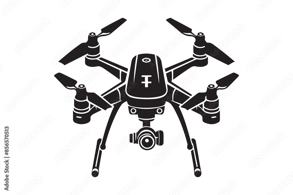 Fototapeta premium Drone Camera Icon vector silhouette Illustration artwork
