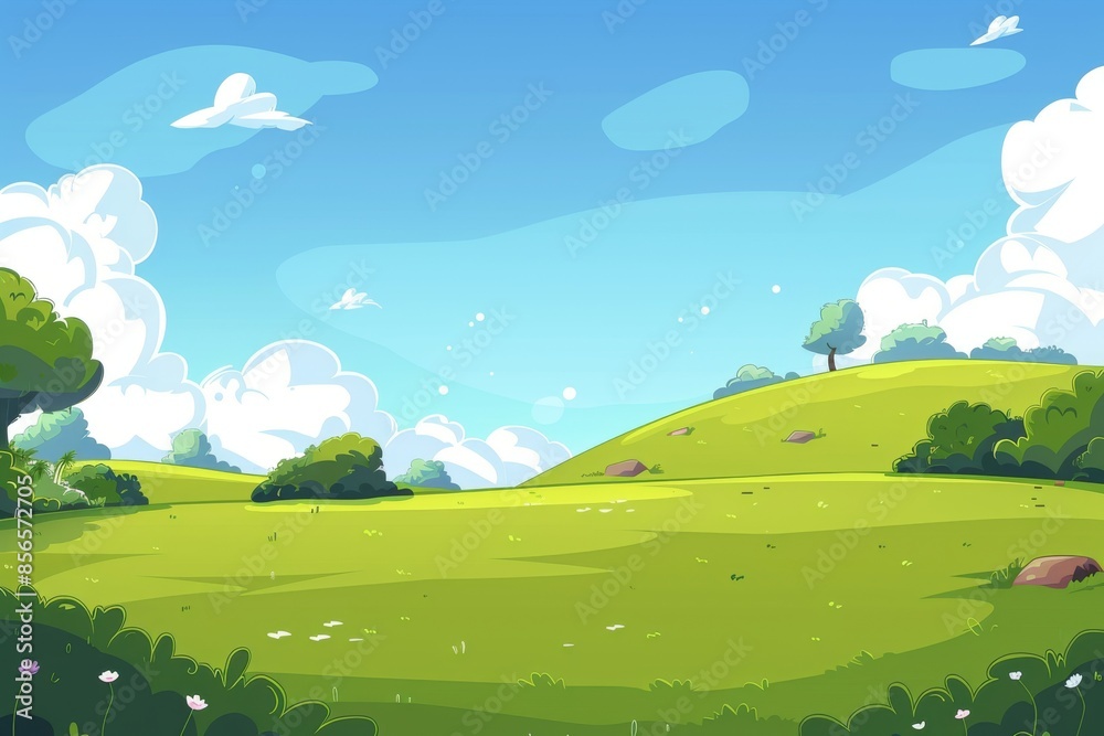 Fototapeta premium Whimsical landscape illustrations for creative design
