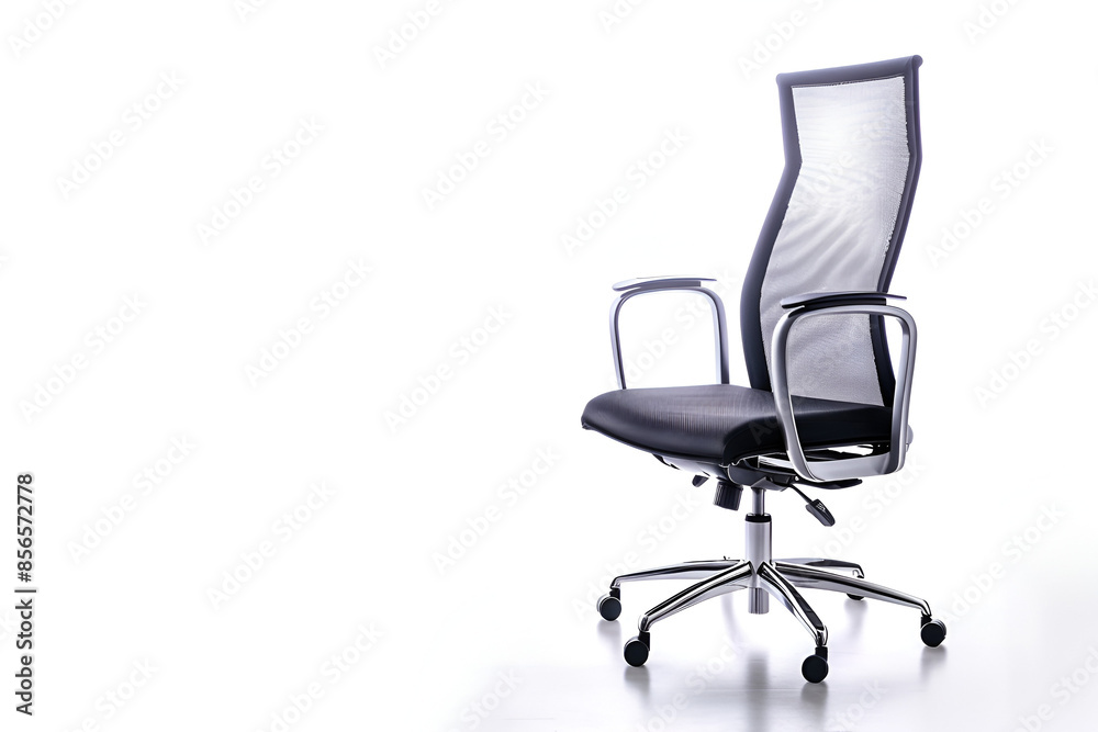 Modern Black Chair with Curved Arms on Light Background Modern Black Chair with Curved Arms on Light Background