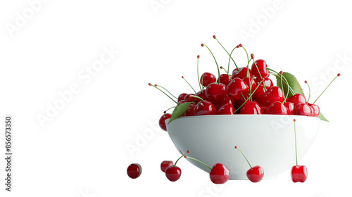 cherries in a bowl png cutout