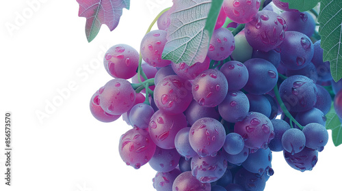 bunch of grapes on a white background png cutout