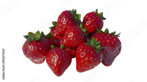 strawberries isolated on white background png cutout