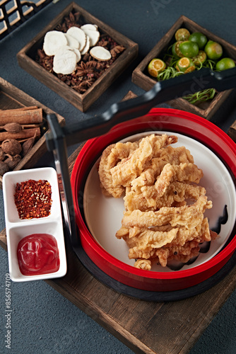 Fototapeta Naklejka Na Ścianę i Meble -  美味香炸椒盐小酥肉