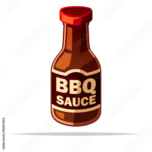 Barbecue sauce bottle vector isolated illustration