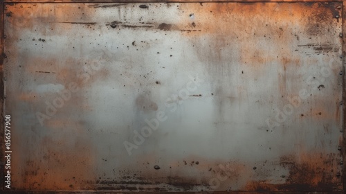 Photoa fine brushed wide metal steel aluminum plate with rust and corrosion. photo