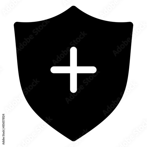 shield glyph icon isolated on white background