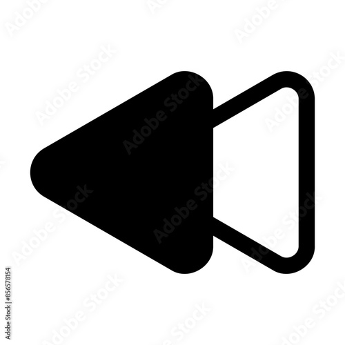 backward glyph icon isolated on white background