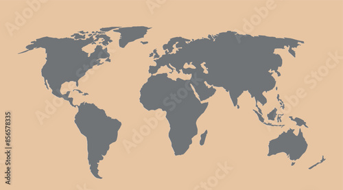 Illustration of world map countries on orange background