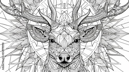 Fototapeta Naklejka Na Ścianę i Meble -   animal head with mandala pattern. AI generative.