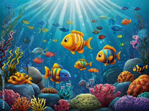 coral reef and fish