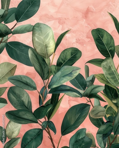 Wallpaper Mural fokasuart Lush greenery in an elegant wallpaper design with a touch of modern flair. Torontodigital.ca