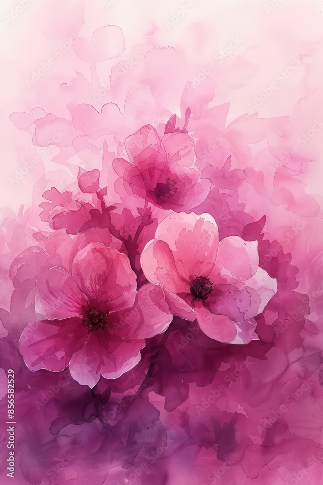 fokasuart Soft pink watercolor painting with delicate pastel sh 06794179-eee7-453b-937f-8f68dbca7468