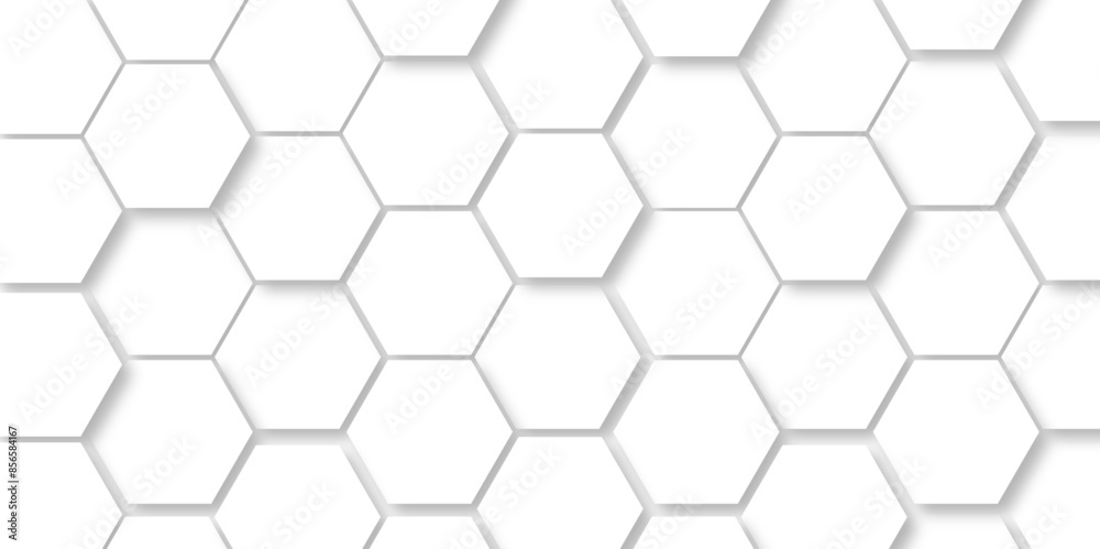 Vector White Hexagonal Background. Luxury White Pattern. Vector Illustration. 3D Futuristic abstract honeycomb mosaic white background. geometric mesh cell texture. modern futuristic wallpaper.
Vector White Hexagonal Background. Luxury White Pattern. Vector Illustration. 3D Futuristic abstract honeycomb mosaic white background. geometric mesh cell texture. modern futuristic wallpaper.