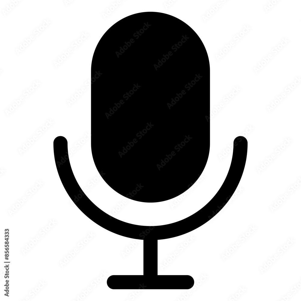 microphone glyph icon isolated on white background microphone glyph icon isolated on white background