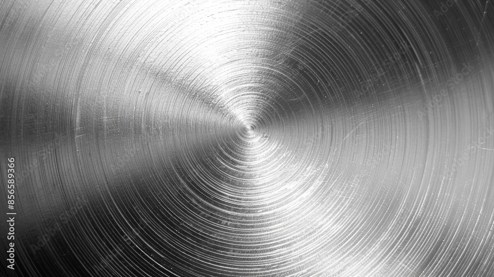 Abstract circular pattern on a brushed metal surface. Abstract circular pattern on a brushed metal surface.