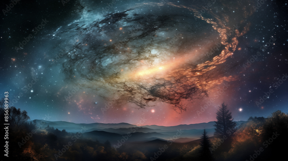 Abstract Cosmic Galaxy with Intricate Details Abstract Cosmic Galaxy with Intricate Details