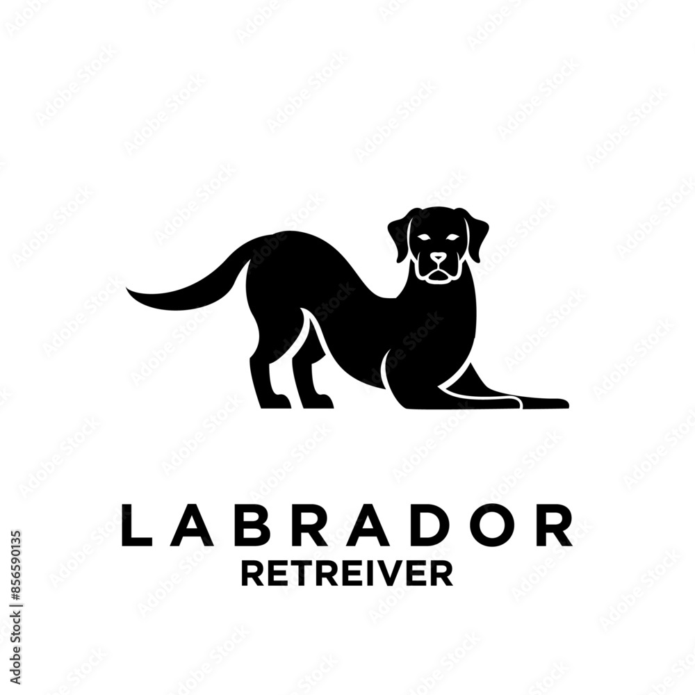 Labrador Retriever logo icon design illustration Labrador Retriever logo icon design illustration