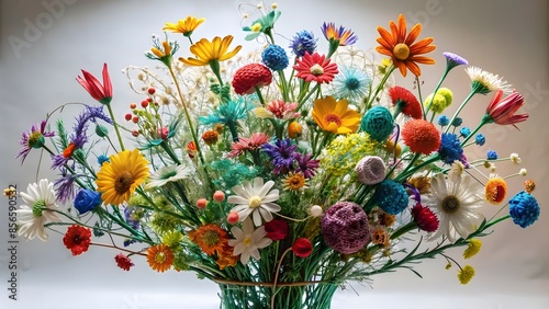 Vibrant Bouquet Of Colorful Flowers Including Sunflowers, Daisies, And Roses