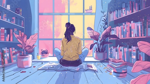 woman reading quietly