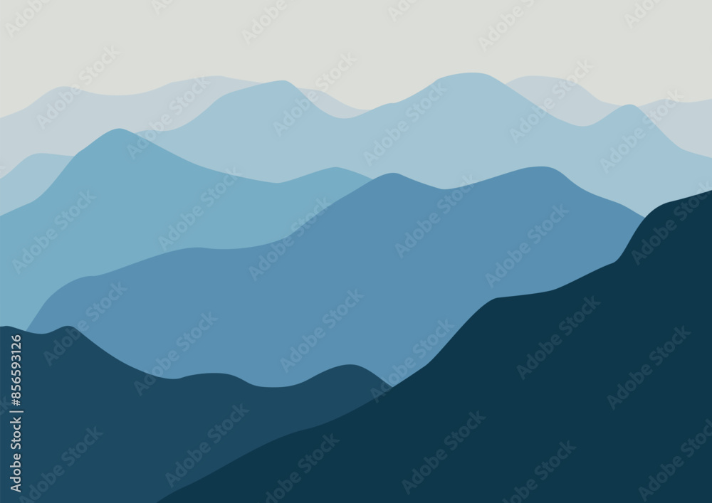 Fototapeta premium mountains natural landscape. Illustration in flat style for background.