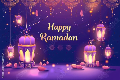 a purple and gold lanterns