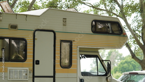 camper van on the road