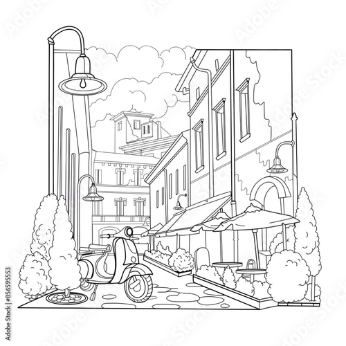 sketch of the city street